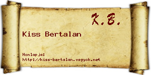 Kiss Bertalan névjegykártya