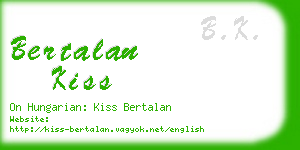 bertalan kiss business card